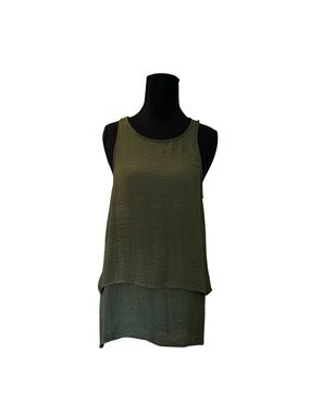 a.n.a Olive Green Layered Tank Top